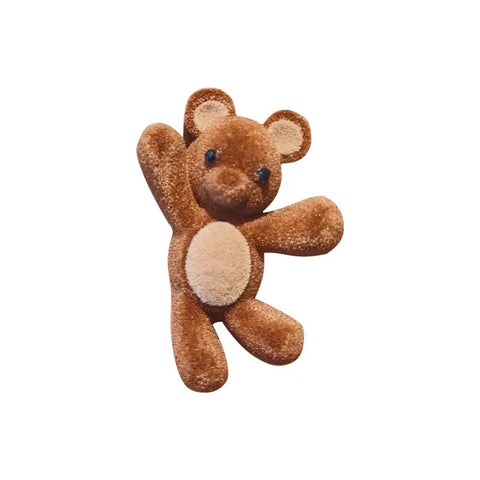 Brązowa spinka do włosów miś z weluru 4,5 cm - Spinkarnia