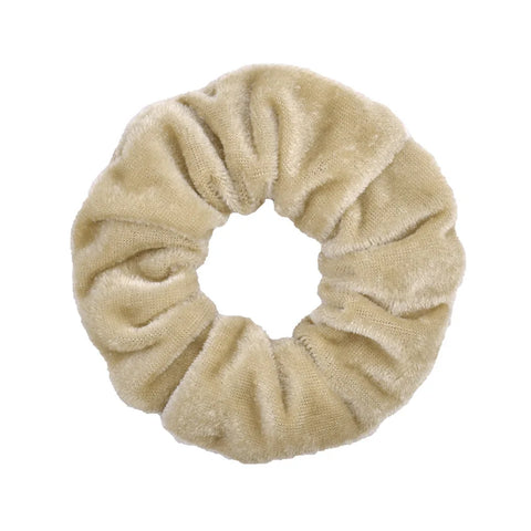 Aksamitna gumka do włosów scrunchie w odcieniach brązu - Spinkarnia