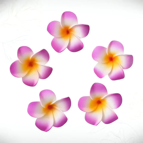 Spinki do włosów z kwiatem frangipani, piankowe 5 cm - Spinkarnia