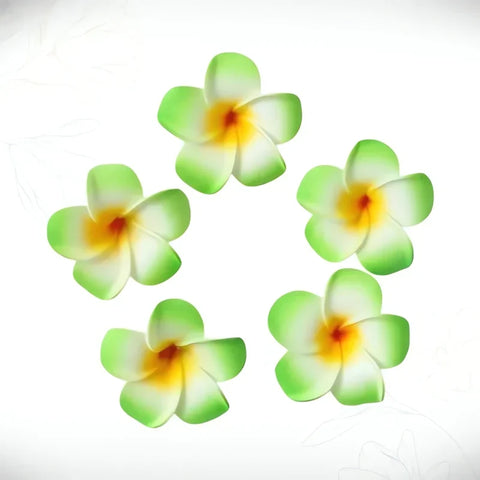 Spinki do włosów z kwiatem frangipani, piankowe 5 cm - Spinkarnia