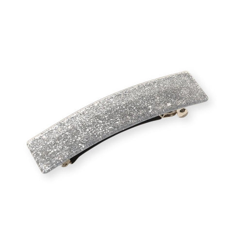 Prostokątna spinka do włosów z brokatem z acetatu - 9 cm - Spinkarnia