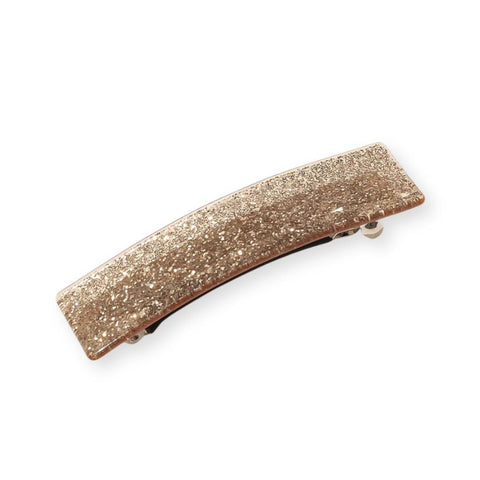 Prostokątna spinka do włosów z brokatem z acetatu - 9 cm - Spinkarnia