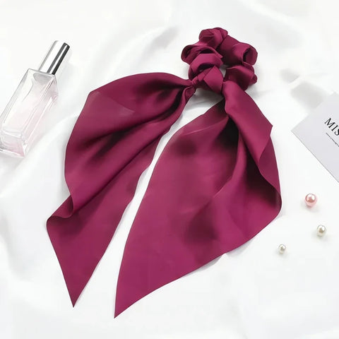 Gumka do włosów scrunchie z apaszką, 9 cm - Spinkarnia