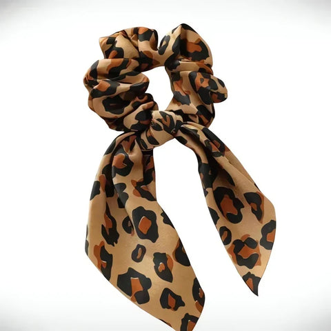 Satynowa gumka do włosów scrunchie z wstążką - Spinkarnia