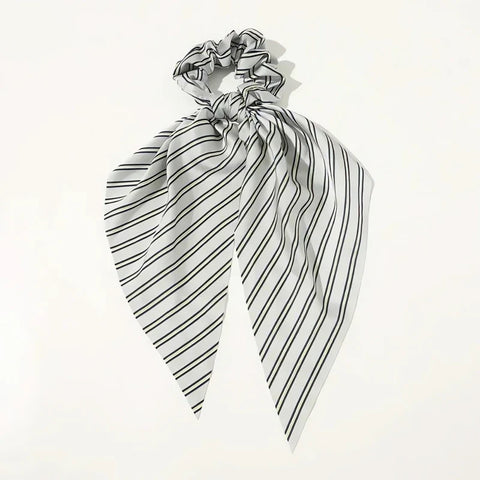 Gumka do włosów scrunchie bandana w paski - 9 cm - Spinkarnia