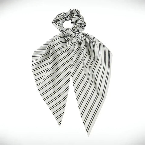 Gumka do włosów scrunchie bandana w paski - 9 cm - Spinkarnia