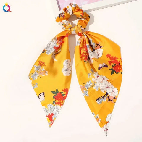 Gumka do włosów scrunchie z apaszką, 9 cm - Spinkarnia