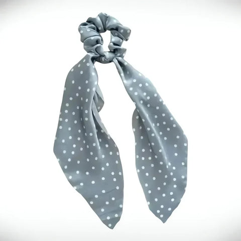 Gumka scrunchie do włosów z apaszką, satynowa, 5 cm - Spinkarnia
