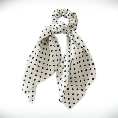 Satynowa gumka do włosów scrunchie z apaszką - Spinkarnia