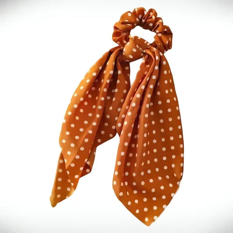 Satynowa gumka do włosów scrunchie z apaszką - Spinkarnia