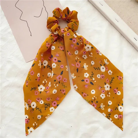 Scrunchie z apaszką - satynowa gumka do włosów - Spinkarnia