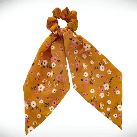 Scrunchie z apaszką - satynowa gumka do włosów - Spinkarnia