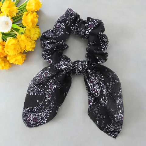 Gumka do włosów scrunchie z krótką apaszką - Spinkarnia