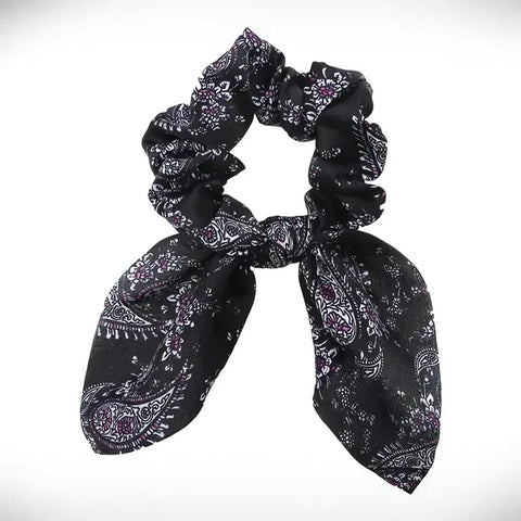 Gumka do włosów scrunchie z krótką apaszką - Spinkarnia