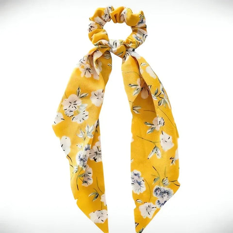 Satynowa gumka do włosów scrunchie z apaszką - Spinkarnia