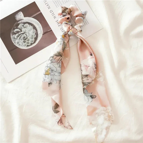 Gumka do włosów scrunchie z apaszką satynowa - Spinkarnia