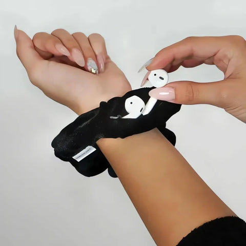 Żółta gumka do włosów scrunchie na nadgarstek - Spinkarnia