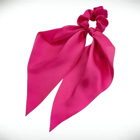 Gumka do włosów scrunchie z wstążką - kwiatowy wzór - Spinkarnia