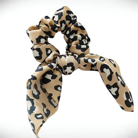Satynowa gumka do włosów scrunchie z wstążką - 6 cm - Spinkarnia