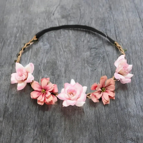 Wianek do włosów z kwiatami boho, 17 cm - Spinkarnia