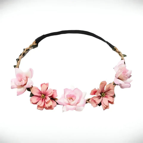 Wianek do włosów z kwiatami boho, 17 cm - Spinkarnia