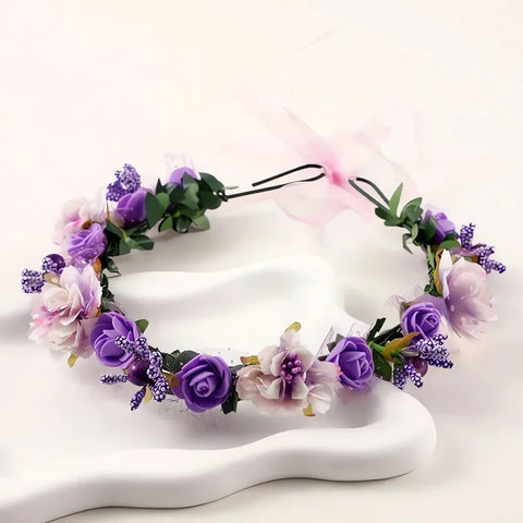 Wianek kwiatowy do włosów Jardin Enchanté, 17 cm - Spinkarnia