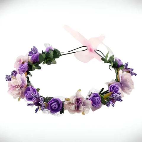 Wianek kwiatowy do włosów Jardin Enchanté, 17 cm - Spinkarnia
