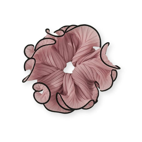 Duża gumka do włosów scrunchie z muślinowymi wstążkami - Spinkarnia