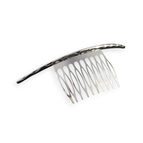Srebrny grzebyk do włosów z metalu - 11 cm - Spinkarnia