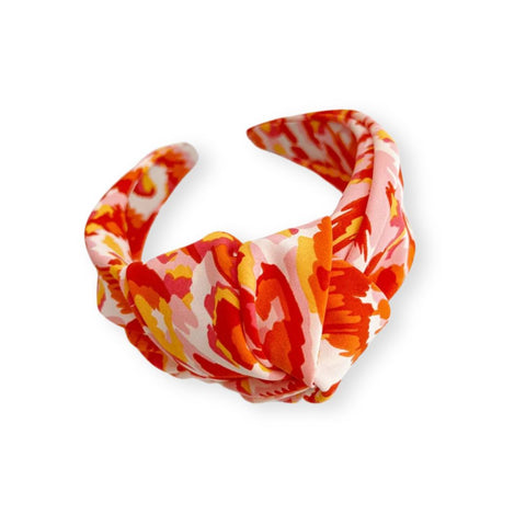 Opaska do włosów z dużą satynową kokardą tie-dye - Spinkarnia