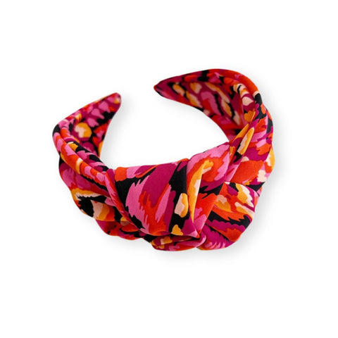 Opaska do włosów z dużą satynową kokardą tie-dye - Spinkarnia